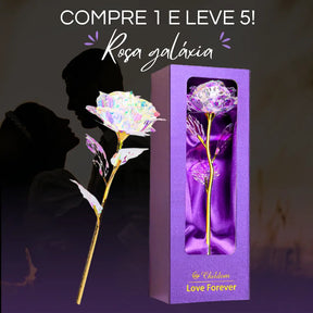 Rosa Galáxia Banhada a Ouro - Compre 1 Leve 5 PROMO